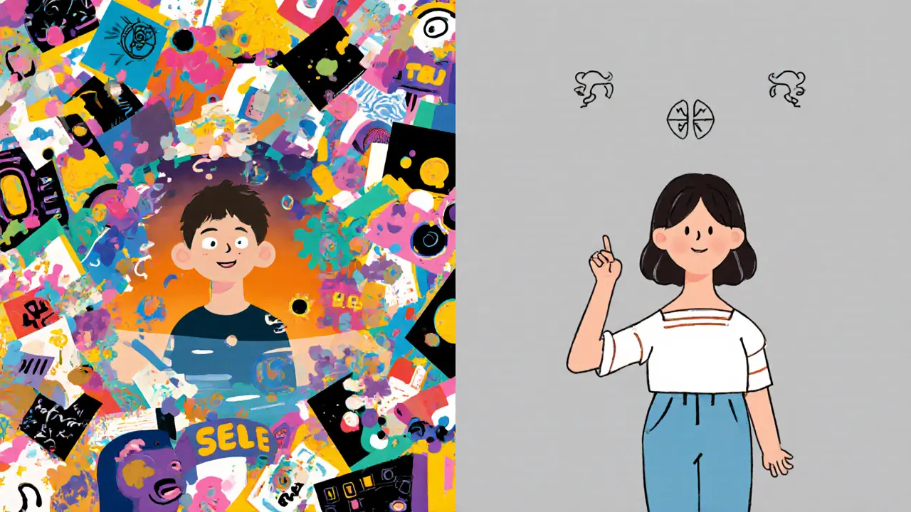 Два мира: один — копирование чужих стилей, другой — создание простого, но личного искусства.