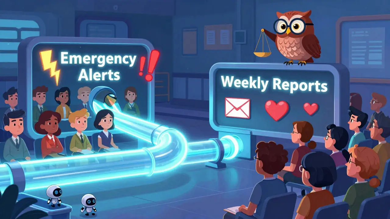 Две системы рассылок: одна для экстренных сообщений, другая — для отчётов, с защитой данных и фильтром от ботов.