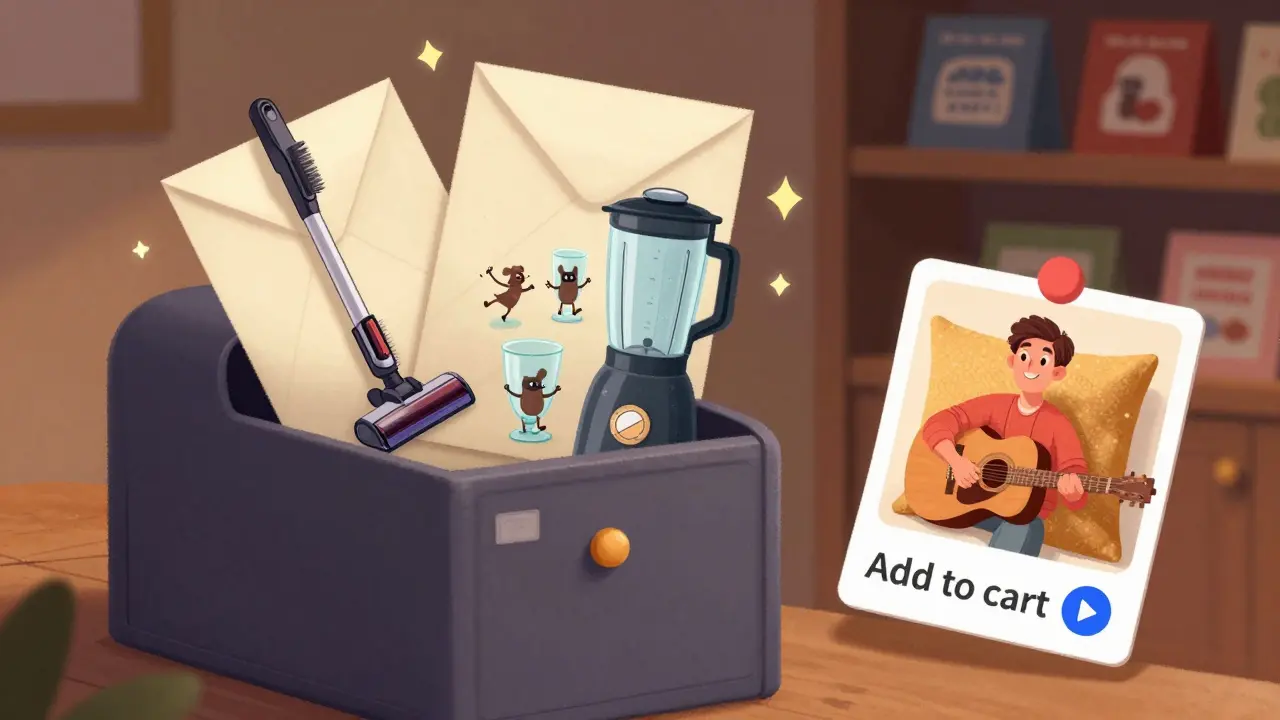 Персонализированные предложения в почте: щетки для пылесоса, стаканы для блендера и акустическая подушка.