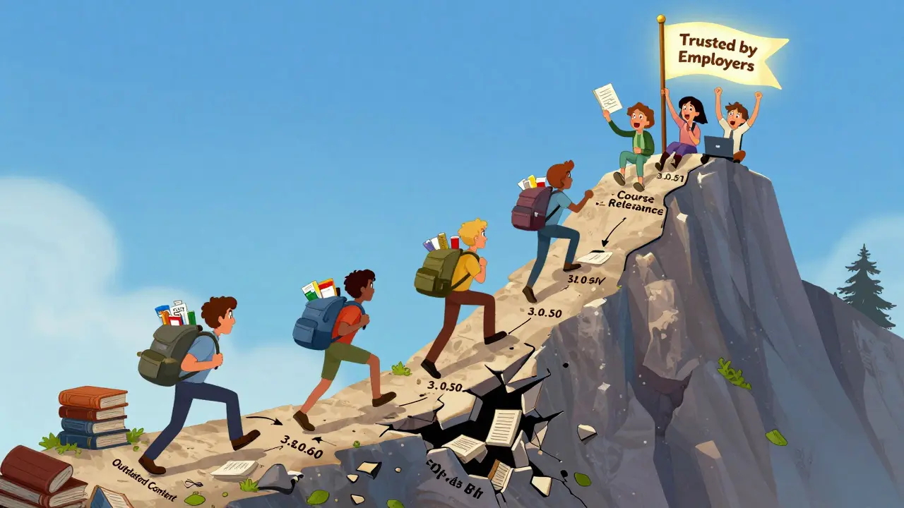 Преподаватели поднимаются по лестнице версий к вершине доверия, оставляя устаревшие материалы позади.