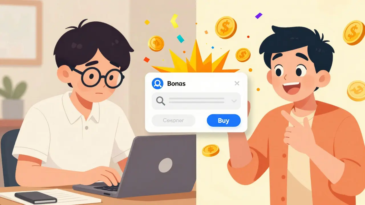 Студент отправляет реферальную ссылку другу, который покупает курс — бонусы взрываются конфетти.