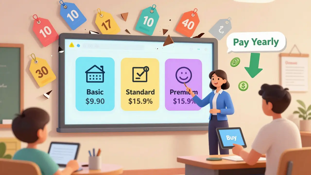 Три простых тарифа на экране, родитель покупает курс, скрытые платежи исчезают.