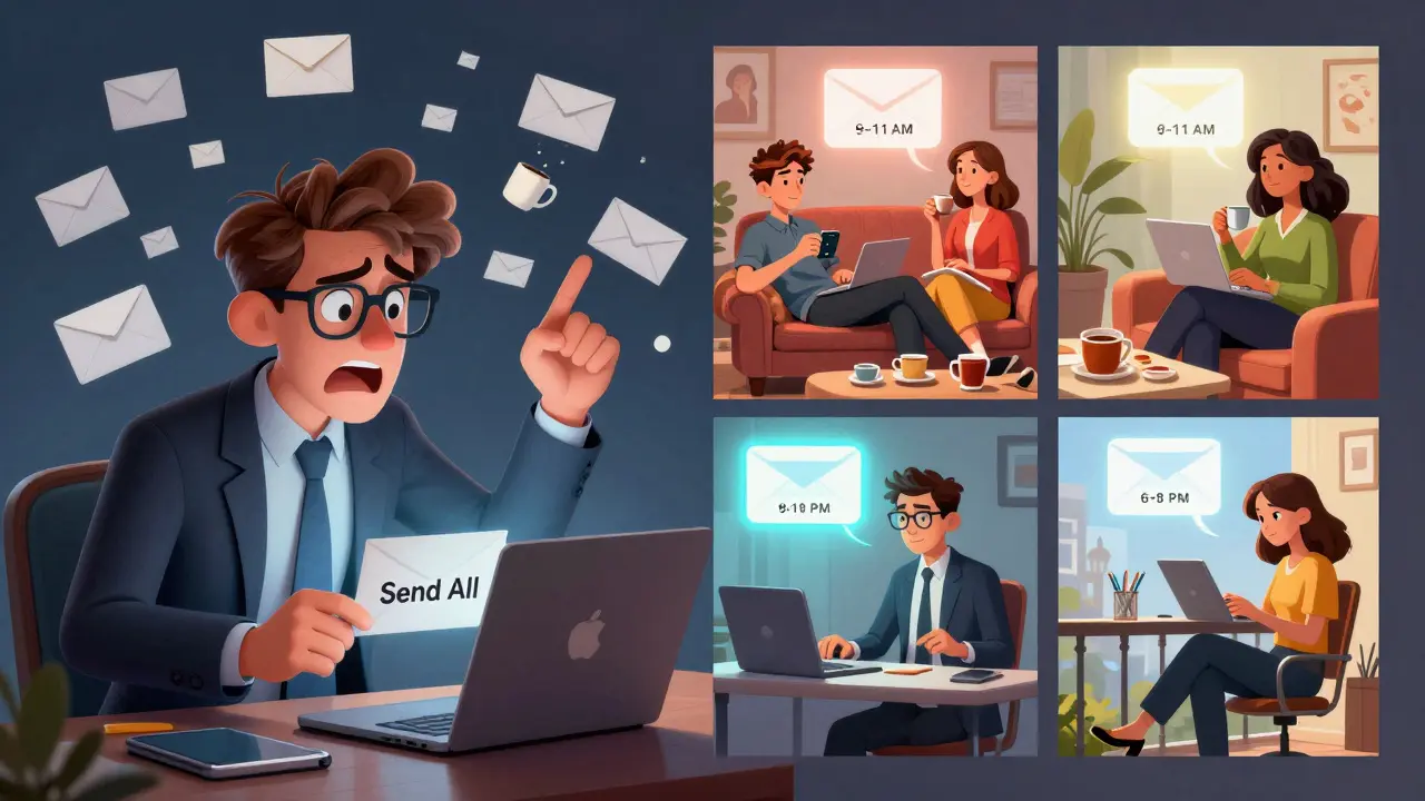 Маркетолог отправляет письма в 10:00 по Москве, а пользователи по всей России открывают их в удобное время.