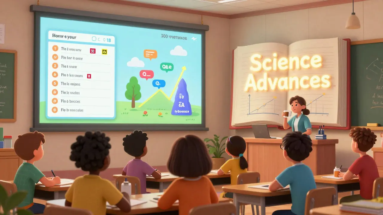 Группа учеников проходит интерактивный онлайн-курс с проверкой заданий и живыми сессиями.