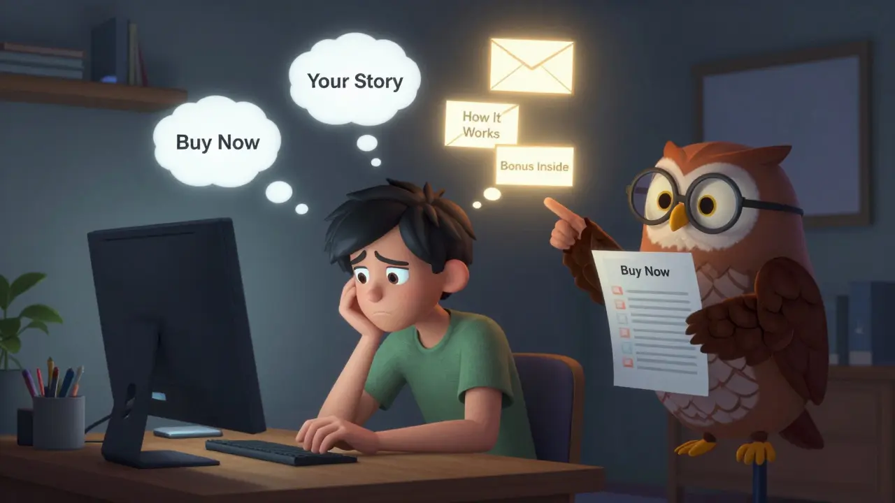 Нерешительный человек окружен сомнениями, пока мудрая сова помогает ему пройти путь через три письма с ценностью.