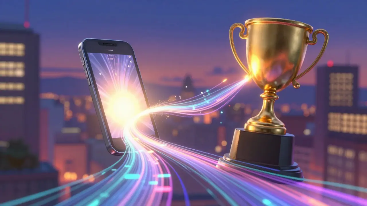 Светящийся путь от гаджета к символу успеха продаж