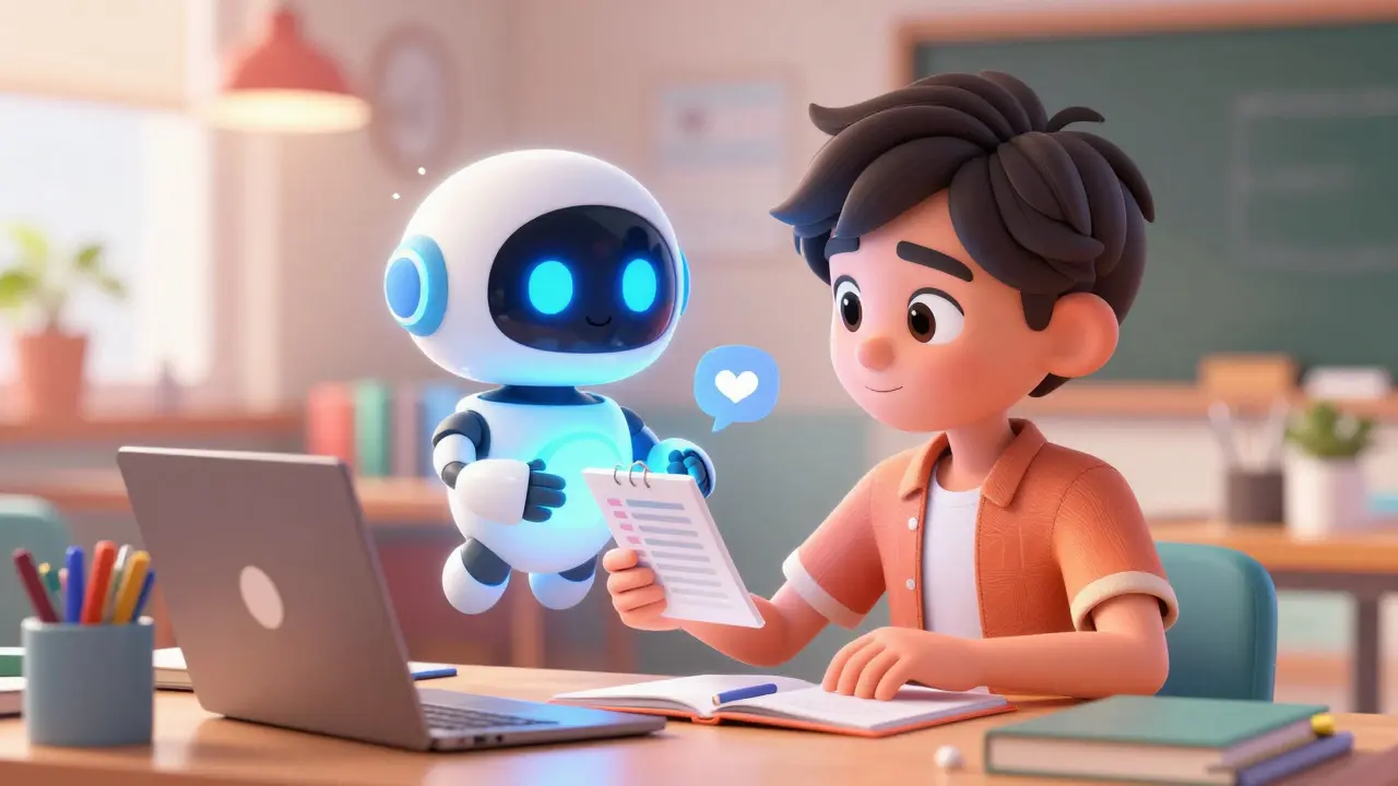 Дружелюбный цифровой помощник напоминает студенту об уроке