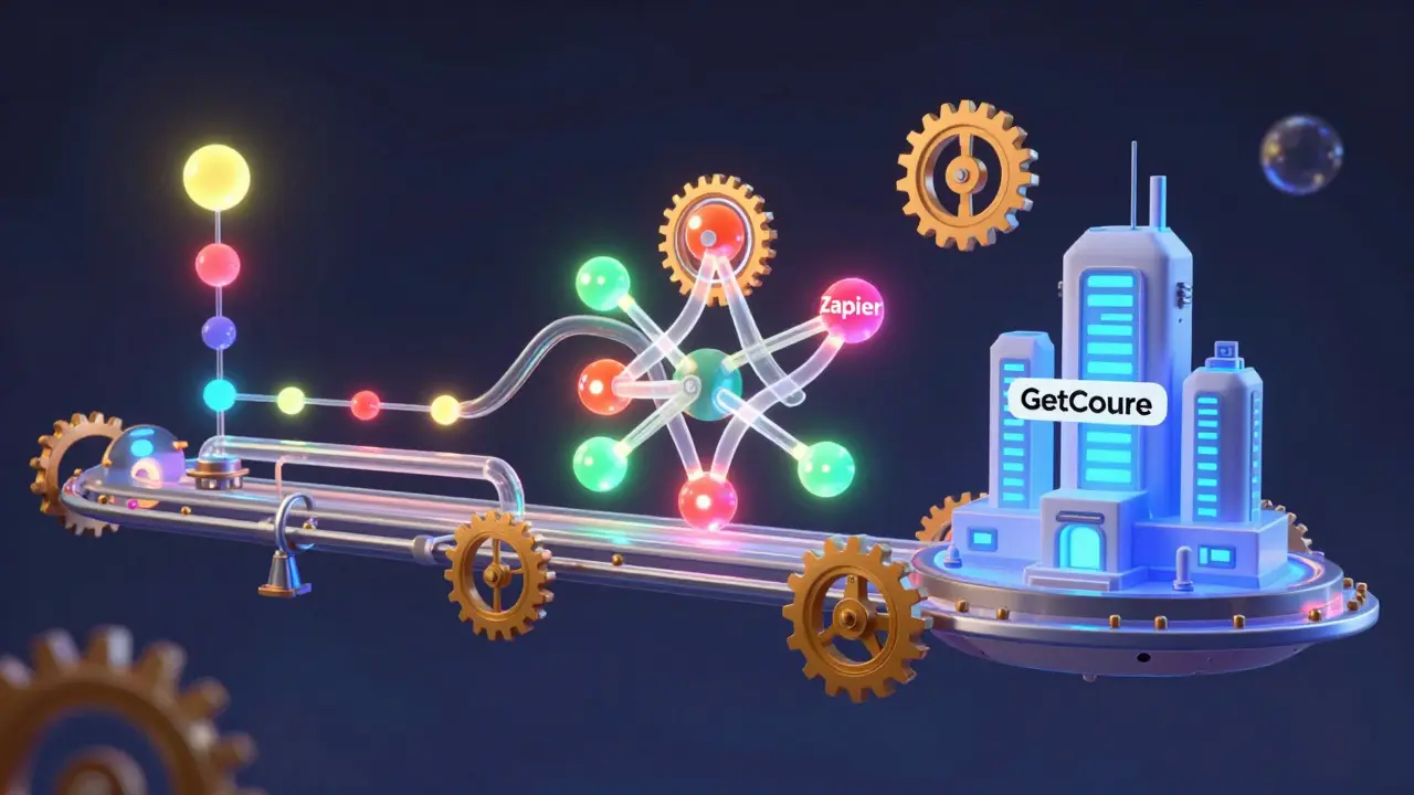 Футуристический конвейер, символизирующий разные типы автоворонок