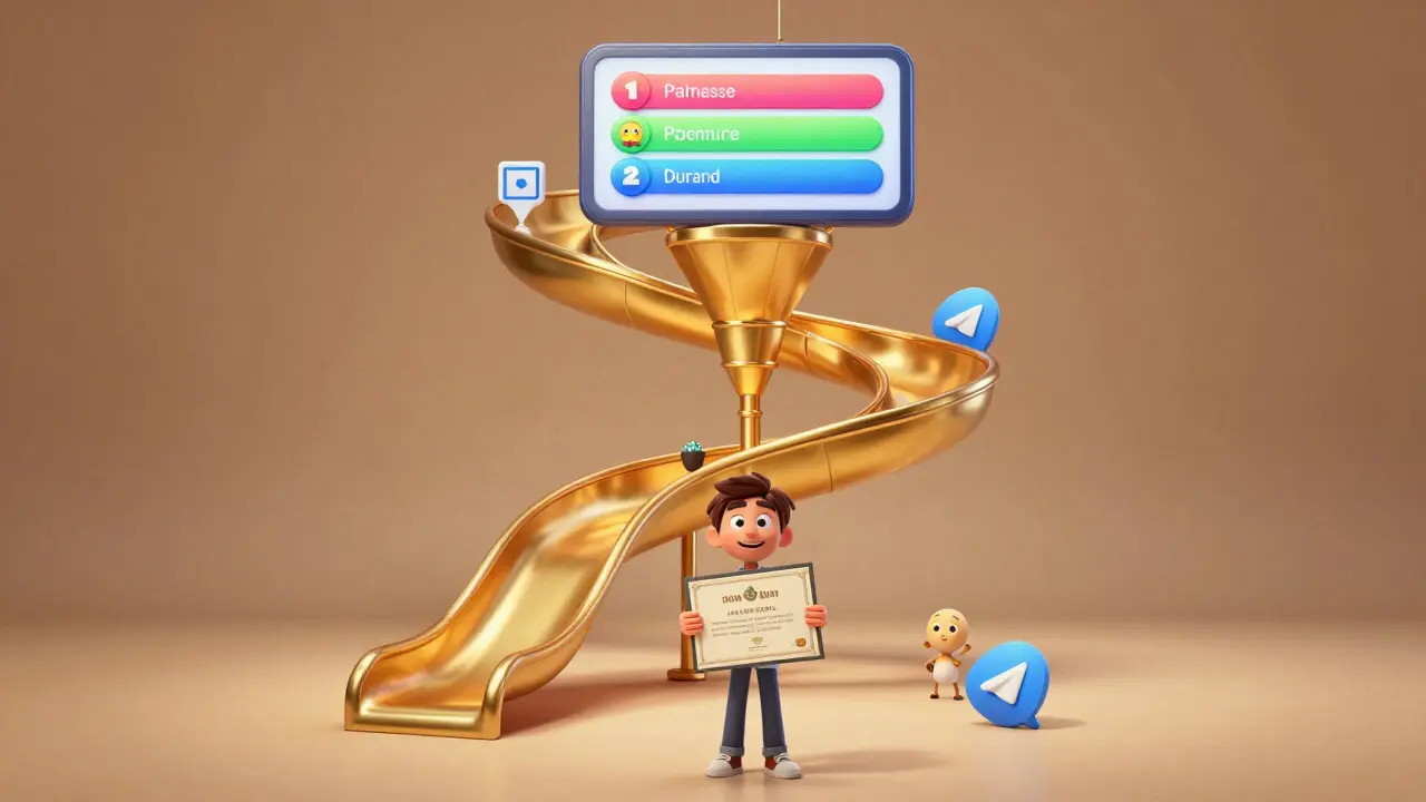 Метафора воронки продаж в виде золотой горки от прохождения квиза до получения результата