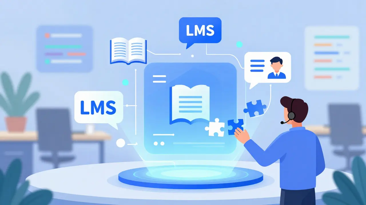 Визуализация интеграции базы знаний и LMS для поддержки операторов