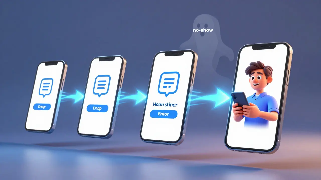Цепочка SMS-напоминаний на телефонах предотвращает неявку клиента