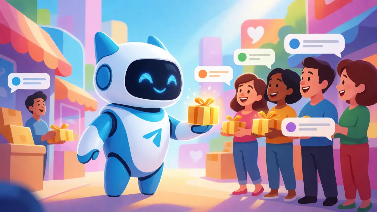 Дружелюбный Telegram-бот продает курсы довольным клиентам